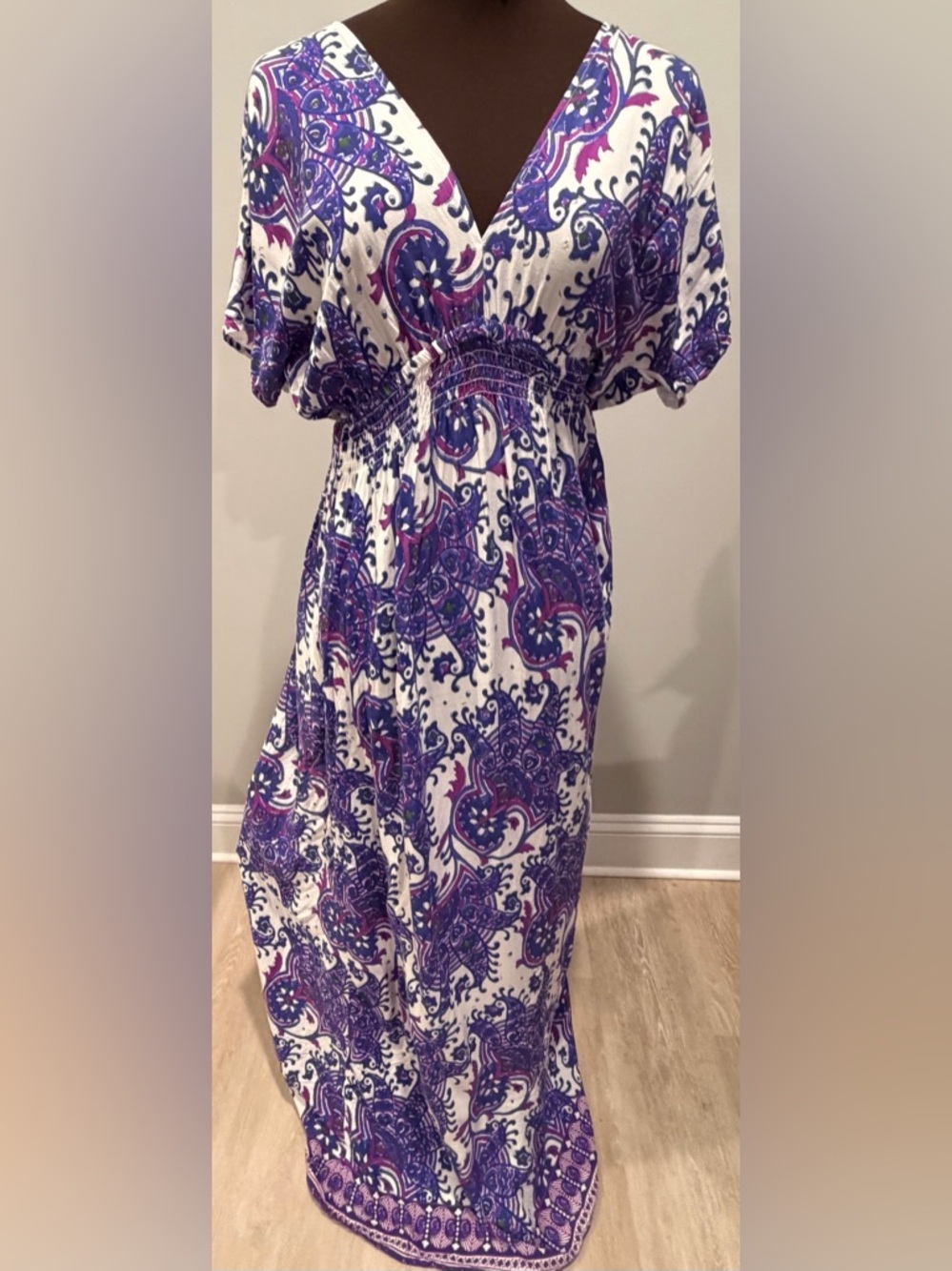 Michael Kors White Dress with Purple Paisley Print